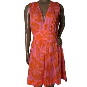 NEW BINDU women's liv v-neck mini dress in pink / red